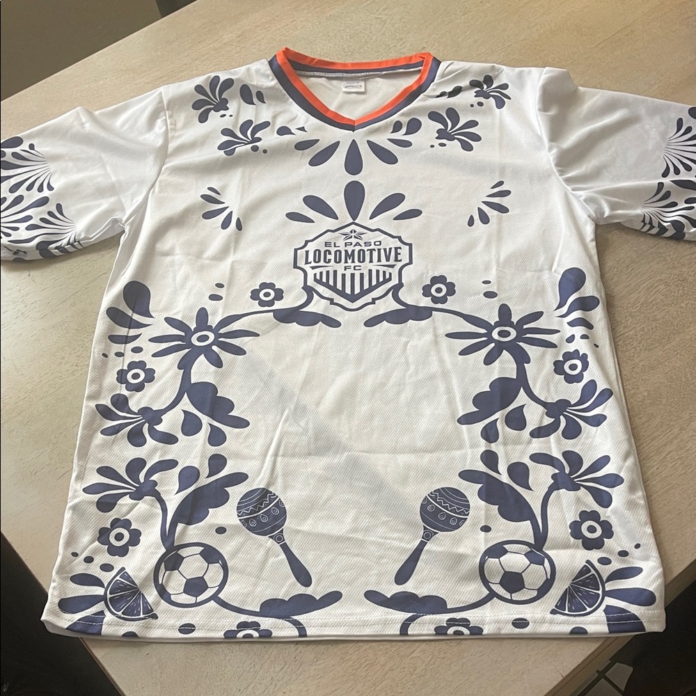 El Paso Locomotive Soccer Calavera Cinco de Mayo White and Blue Unisex Jersey